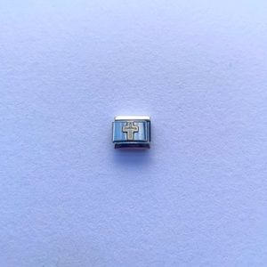 White Cross Italian Charm